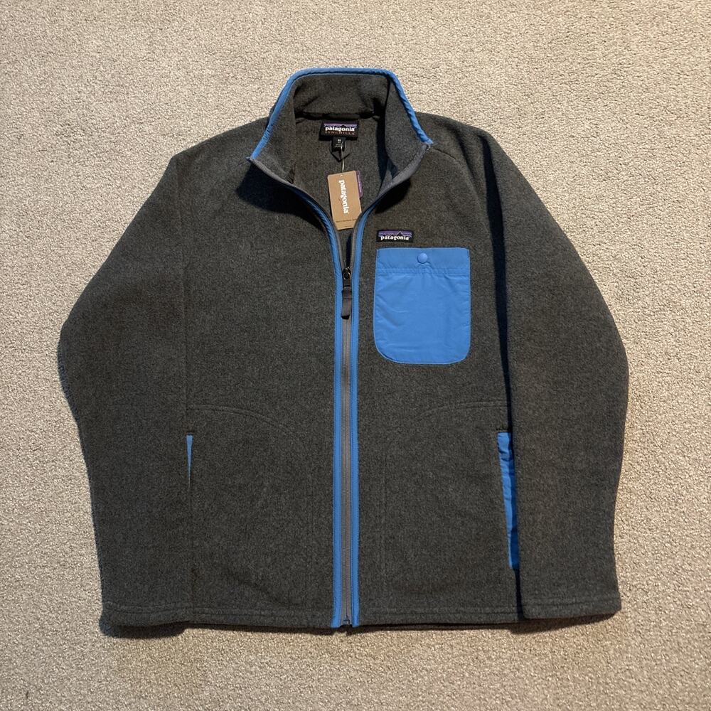 Patagonia Jacket Gray Full Zip Synchilla Karstens Fleece Outdoor Mens Sz XS NWT